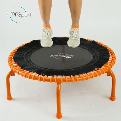JumpSport 350 PRO 39 Inch Fitness Trampoline Indoor Rebounder Cardio Workout Equipment 300 lb Capacity - color: Energize