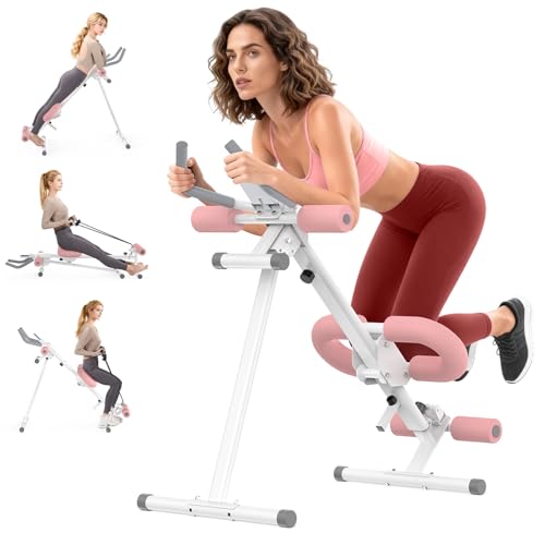 Foldable Ab Machine, 5-in-1 Adjustable Ab Trainer for Home Gym, Full-Body Core Workout Equipment