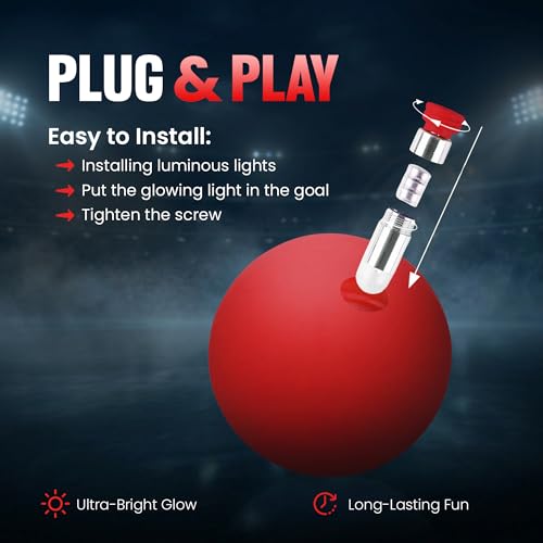 Glow in the Dark Lacrosse Ball | Official Size & Weight | 2 Pack | Night Practice & Training - color: Red