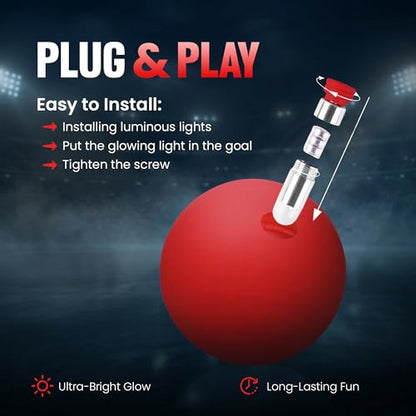Glow in the Dark Lacrosse Ball | Official Size & Weight | 2 Pack | Night Practice & Training - color: Red