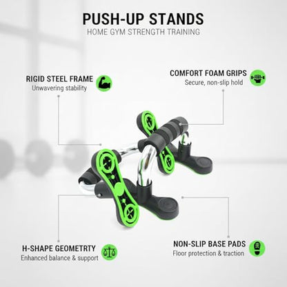 Push-Up Stands H-Shape Steel Frame with Foam Grips for Home Gym Strength Training (1 Pair)