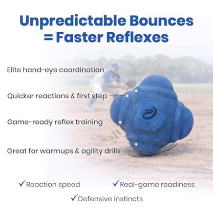 ProNine Sports Baseball Training Bundle – Flat Trainer Glove, Reaction Ball & Indoor Foam Baseball – Fielding Drills, Soft Hands & Hand-Eye Coordination Practice Equipment for Players & Coaches
