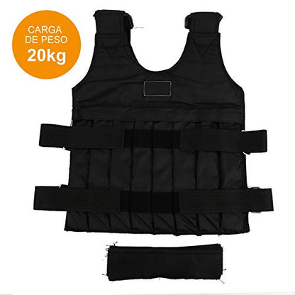 20kg Weighted Vest, Adjustable Bodybuilding Weight Vest with Removable Sandbags Fitness Training Gym Heavy Body Exercise for Weight Training Exercise