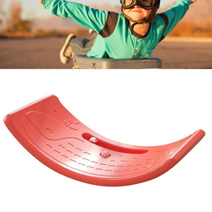 Wobble Balance Board, Kids Rocker Board Plastic Load Bearing 50kg 110.2lb Children's Wobble Board Balance Training Board for Exercise Indoor Birthday Gift - color: Red