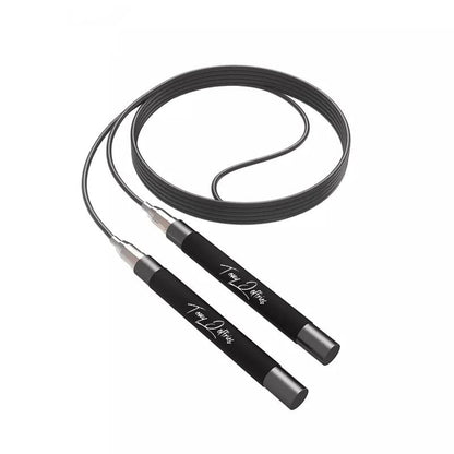 Tony Jeffries 2.0 Speed Jump Rope of 360 degree Spin Ball Bearings, Daily Exercise Skipping Rope with Silicon Grip Handles, Lightweight Self Locking Adjustable Length Jump Rope for Fitness Training