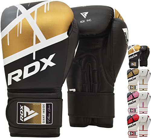 RDX Boxing Gloves EGO, Sparring Muay Thai Kickboxing MMA Heavy Training Mitts, Maya Hide Leather, Ventilated, Long Support, Punching Bag Workout Pads, Men Women Adult 8 10 12 14 16 oz - color: BLACK, size: 8OZ