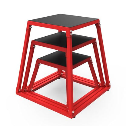 Plyometric Jump Box, Steel Plyo Platform and Jumping Box, Anti-Slip Exercise Step Up Box for Home Gym Training