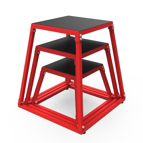 Plyometric Jump Box, Steel Plyo Platform and Jumping Box, Anti-Slip Exercise Step Up Box for Home Gym Training