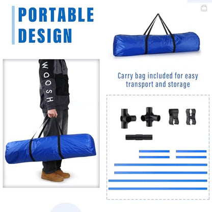 Shappy 4 Pcs Dog Agility Jumps Adjustable Height Hurdles with Bag,Blue - color: Blue