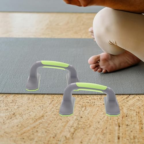 HEMOTON 2pcs Pushup Bars with Non-slip Handles, Plastic Pushup Stands for Floor Exercise, Home Workout Strength Training Equipment for Men and Women
