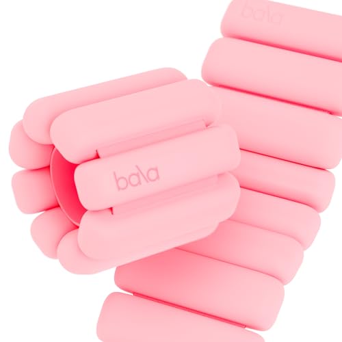 Bala Bangles Wrist & Ankle Weights for Women & Men, Home Gym Equipment - color: Blush, size: 2 LB