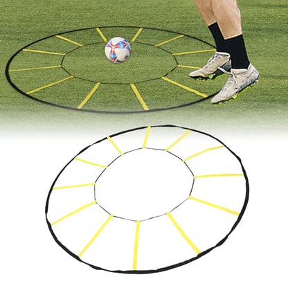 Circular Agility Training Ladder 12 Rungs - Nylon Speed Ladder for Football Soccer Basketball, Portable Footwork Training Equipment for Indoor Outdoor with Storage Bag
