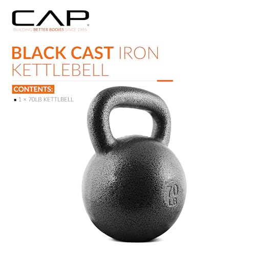 CAP Barbell Cast Iron Kettlebell - Singles and Sets, Multiple Weight Choices - size: 70 pounds