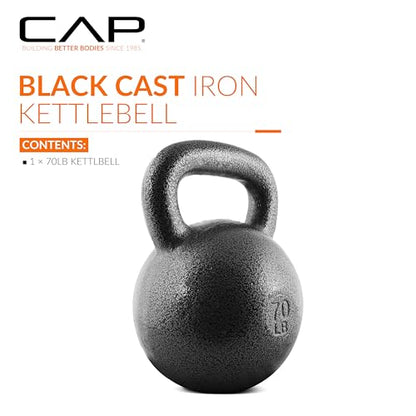 CAP Barbell Cast Iron Kettlebell - Singles and Sets, Multiple Weight Choices - size: 70 pounds