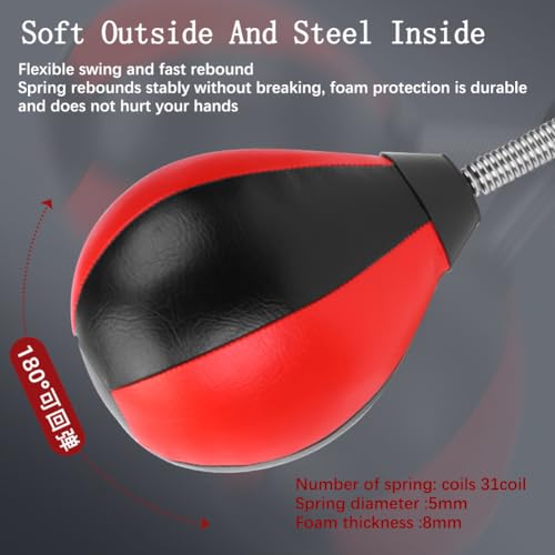 Adjustable Boxing Speed Ball with Suct Cup, 360° Rotating Wall-Mounted Reflex Sandbag for Men, Women, Kids - Perfect for Training and Fitness