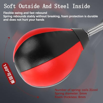 Adjustable Boxing Speed Ball with Suct Cup, 360° Rotating Wall-Mounted Reflex Sandbag for Men, Women, Kids - Perfect for Training and Fitness