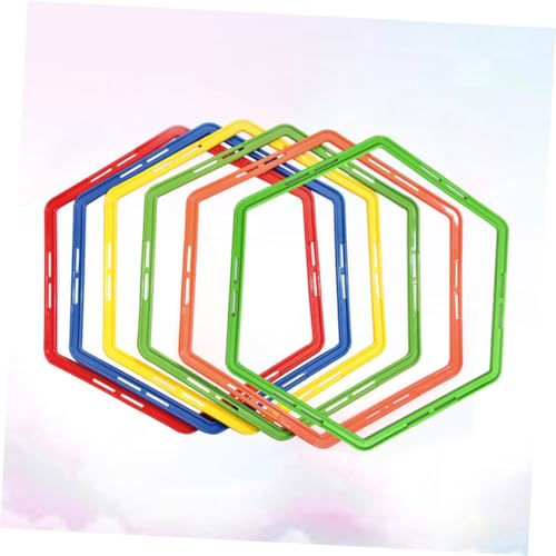 Hemoton Footwork Enhancer 6pcs Soccer Training Rings Agility Drills Equipment for Football Basketball Safe Durable Random Color