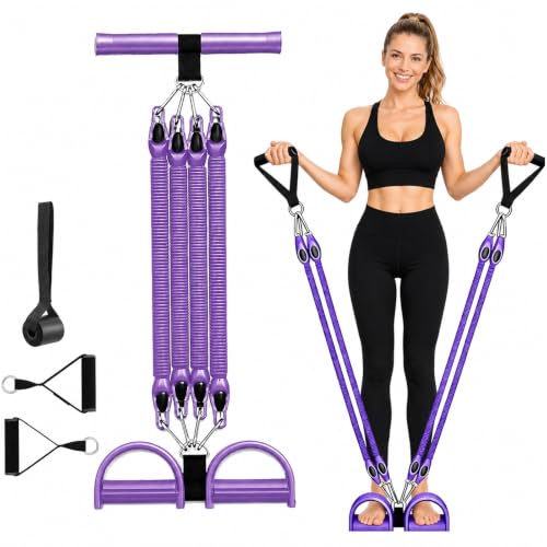 2026 New Pedal Resistance Band with Handles, Adjustable Detachable Multifunction Pedal Resistance Band, Thai Natural Rubber Tension Rope for Abs, Arms, Waist, Legs & Home Fitness