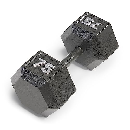 Marcy Cast Iron Hex Dumbbells Collection - Available size from 3-lb to 100-lb, SOLD INDIVIDUALLY - style: 75lbs
