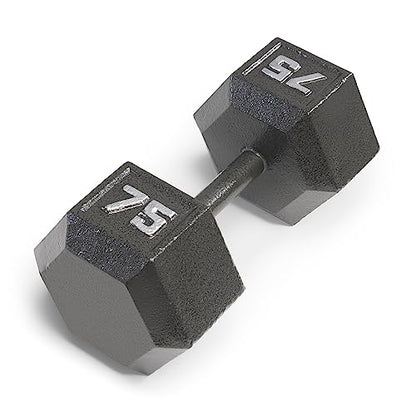 Marcy Cast Iron Hex Dumbbells Collection - Available size from 3-lb to 100-lb, SOLD INDIVIDUALLY - style: 75lbs