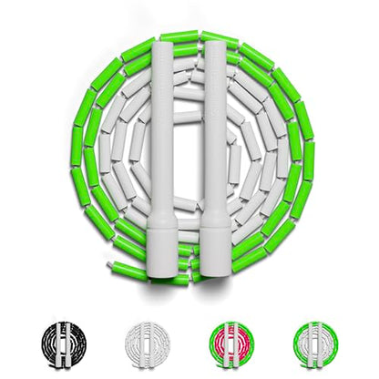 Beaded Jump Rope – Adjustable 10ft Skipping Rope for Women, Men & Kids, Beginner Friendly with Durable Weighted Beads, Shatterproof Handles, Tangle-Free for Cardio, Fitness, Freestyle & Home Workout