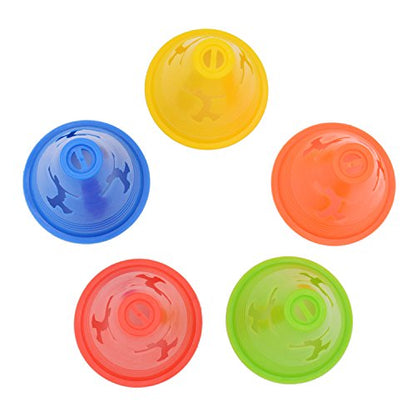 Famgee 3 Inch Plastic Windproof Slalom Cones Inline Roller Skating Cones Pile Cup Roadblocks Traffic Road Cones Set with Holes for Skate Practice Sport Training