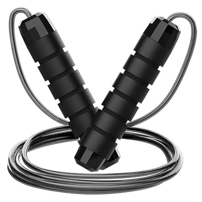Jump Rope, Adjustable Jump Ropes for Fitness for Women Men – Tangle-Free Rapid Speed Jumping Rope Cable with Ball Bearings – Exercise & Slim Body at Home School Gym