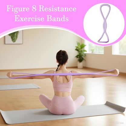 Stretch Fitness Band Portable Body Stretching Tension Rope - color: Purplle, size: 15 lb