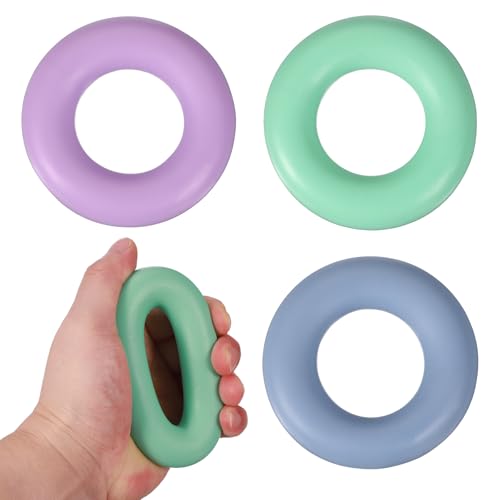 Grip Strength Trainer Rings, Portable Hand Grip Strengthener Finger Forearm Strengthener - Fitting for (Athletes/Rock Climbing/Workout/Fitness) - color: Green, Purple, Blue, size: 3.5"