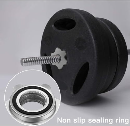 Lamoutor 2Pcs Anti-Slip Hex Nut Collar Screw for Barbell Dumbbell Weight Lifting - size: 25mm+28mm