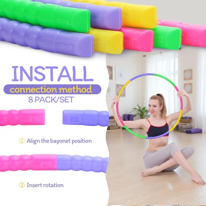 Toy Hoop Detachable Plastic Hoops Exercise Equipment Toy Adjustable Rings for Sports Party Game Dance Pet Training - color: Multicolor