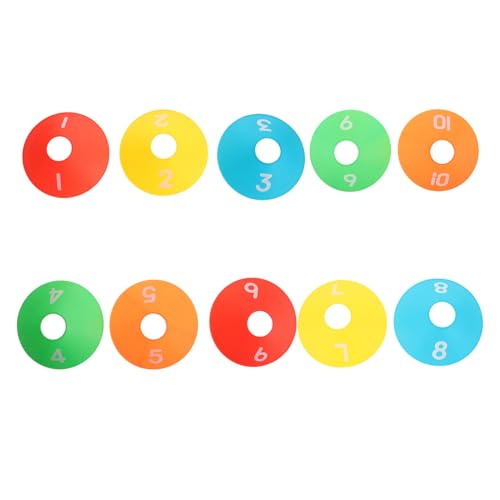 DOITOOL 10pcs Numbered Sports Training Discs Football Training Markers Agility Cones Set for Soccer Basketball Practice Outdoor Field Drills