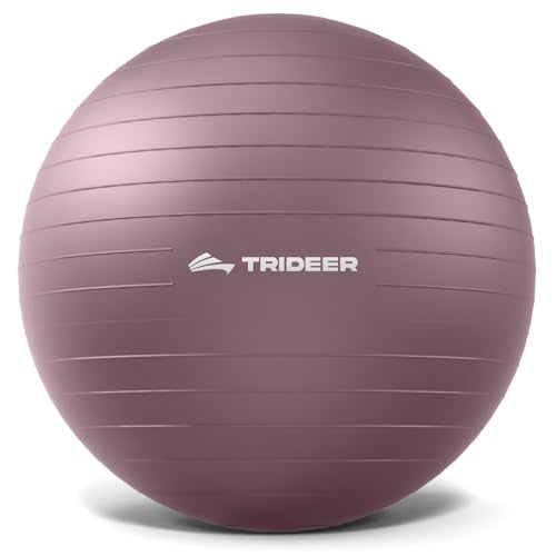 Trideer Exercise Ball, Stability Yoga Ball for Physical Therapy, Active Sitting, Pregnancy & Birth Labor Prep, Core Strength, Balance Training, Posture Improvement and Daily Stretching, 55/65/75cm