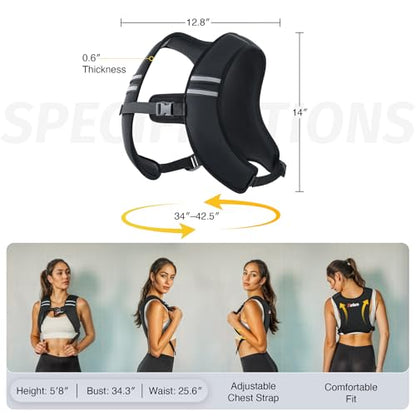 ZELUS Weighted Vest, Washable Z-Fit Soft Iron Weighted Vest for Women and Men, 5/10/15 lb Weight Vest with Reflective Strips & Adjustable Straps, Ultra Thin Weight Vest for Gym Strength Training (10lb) Dark