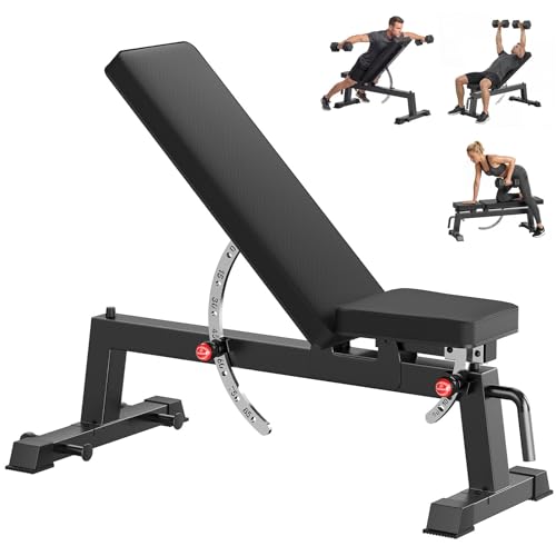 Adjustable Weight Bench for Full Body Workout, 1300 LBS Weight Capacity Bench Press Bench of Home Gym Strength Training, Incline Upright Flat Utility Workout Bench with Fast Adjustment
