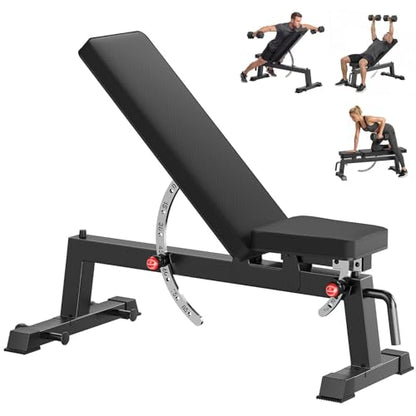 Adjustable Weight Bench for Full Body Workout, 1300 LBS Weight Capacity Bench Press Bench of Home Gym Strength Training, Incline Upright Flat Utility Workout Bench with Fast Adjustment
