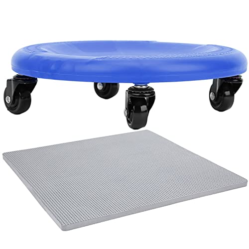 4 Wheel Abdominal Exerciser with Slide Disc, Multi - Directional Core Workout Equipment for Home Gym, Quiet PVC Wheels and Ergonomic Grip for Full - Body Toning