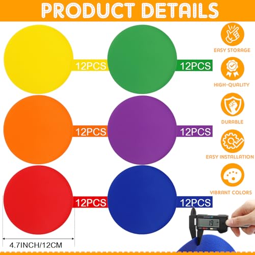 TPE Floor Spot Markers Dots for Gym Flat Non Slip Spot Marker Dance Dot for Gym Sports Soccer Basketball Agility Training Field Marking Equipment