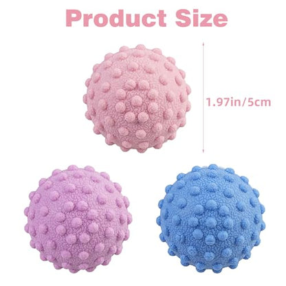WOVTE Massage Lacrosse Ball Set for Sore Muscles, Shoulders, Neck, Back, Foot, Body, Deep Tissue, Trigger Point, Muscle Knots, Yoga and Myofascial Release - color: Blue Pink Purple