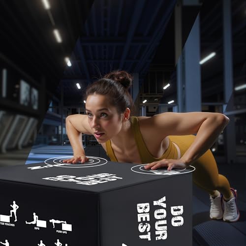 Zoomster 3-in-1 Foam Plyometric Jump Box for Home Gym Jump Training, HIIT, MMA, Weighted Stepup, Push Press and Strength Training