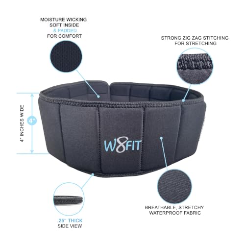 W8FIT Adjustable Weighted Belt for Women & Men, Up to 20 LBS – Rucking Belt for Walking, Hiking & Strength Training - size: 8 LB Medium (32"-40")