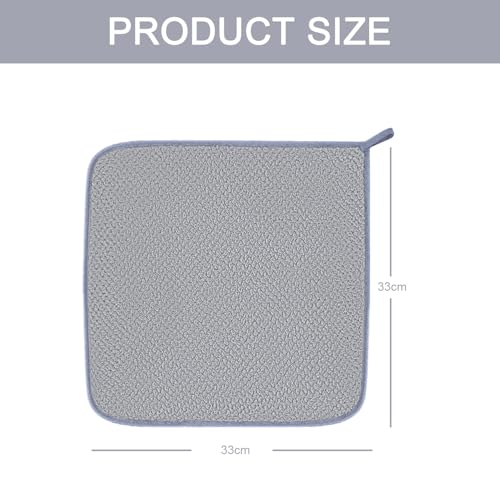 Washcloth Set for Bathroom - Quick Drying - Ultra Soft Microfiber Absorbent Towel for Bath Fitness, Gym, Shower, Hotel, and Spa - 13x13 Inch | Set of 6, Grey