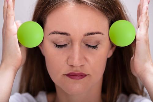 2 Piece Different Density- Foot Hand Deep Tissue Massage Ball for Trigger Point Therapy, Myofascial Release Balls for Feet, Jaw, Back, Plantar Fasciitis, Tight Muscles Massage Tool - color: 1.8" Bluegreen