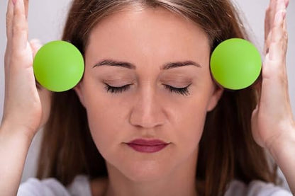 2 Piece Different Density- Foot Hand Deep Tissue Massage Ball for Trigger Point Therapy, Myofascial Release Balls for Feet, Jaw, Back, Plantar Fasciitis, Tight Muscles Massage Tool - color: 1.8" Bluegreen