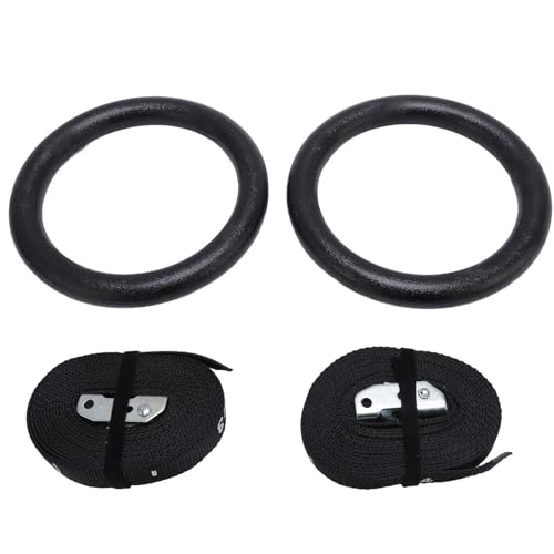 Qiilu Strength Training Gymnastic Rings 661.38lb Load Bearing Double Exercise Rings Workout Equipment with Adjustable Numbered Straps for Home Gym Training