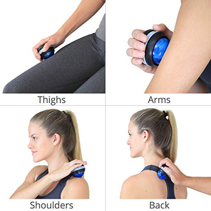 Body Back FSA Eligible Manual Massage Roller Ball | Deep Tissue Roller & Lacrosse Ball - Handheld Massager for Sore Muscles & Joint Pain | 360° Mobility Therapy Ball for Athletes & Fitness Recovery - color: Purple