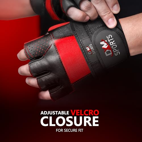 Weight Lifting Gym Workout Gloves with Wrist Wrap Support for Men & Women, Full Palm Protection Exercise Gloves for Weightlifting, Training, Fitness, Hanging, Pull ups