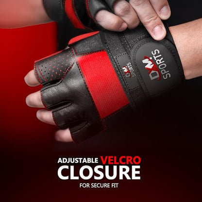Weight Lifting Gym Workout Gloves with Wrist Wrap Support for Men & Women, Full Palm Protection Exercise Gloves for Weightlifting, Training, Fitness, Hanging, Pull ups