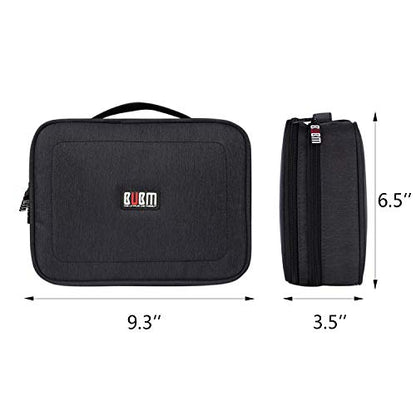 BUBM Electronic Organizer, Double Layer Travel Gadget Carry Bag for Cables, Plugs, Earphone, Flash Hard Drive and More--a Sleeve Pouch for iPad Mini(Medium, Black) - size: Medium- For 7.9" iPad Mini