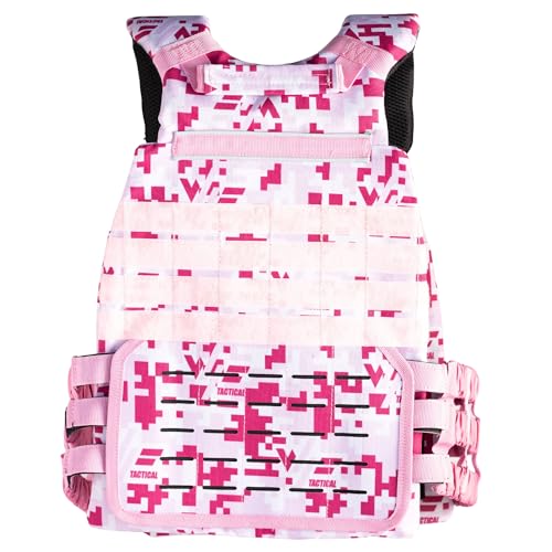 Weighted Vest – Adjustable 14–60 lb Capacity for Men and Women, Weight Vest for Training, Strength & Functional Fitness, Durable Workout Vest, Plates Sold Separately - color: Pink